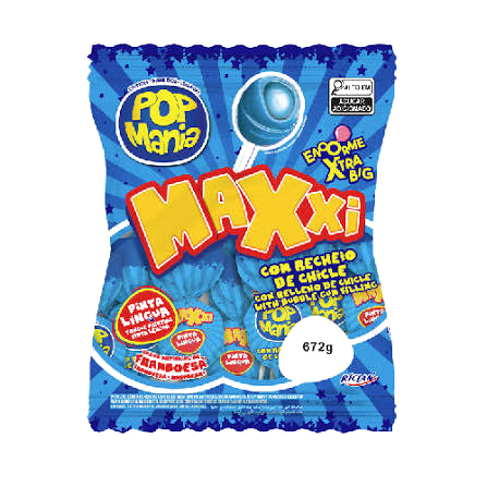 Pirulito Pinta A Lingua Pop Mania 672g