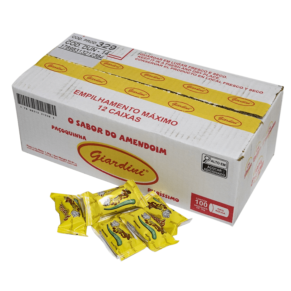 Caixa de Paçocas Rolha 15g c/ 100un