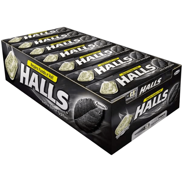 Halls Extra Forte Preto Display 21un