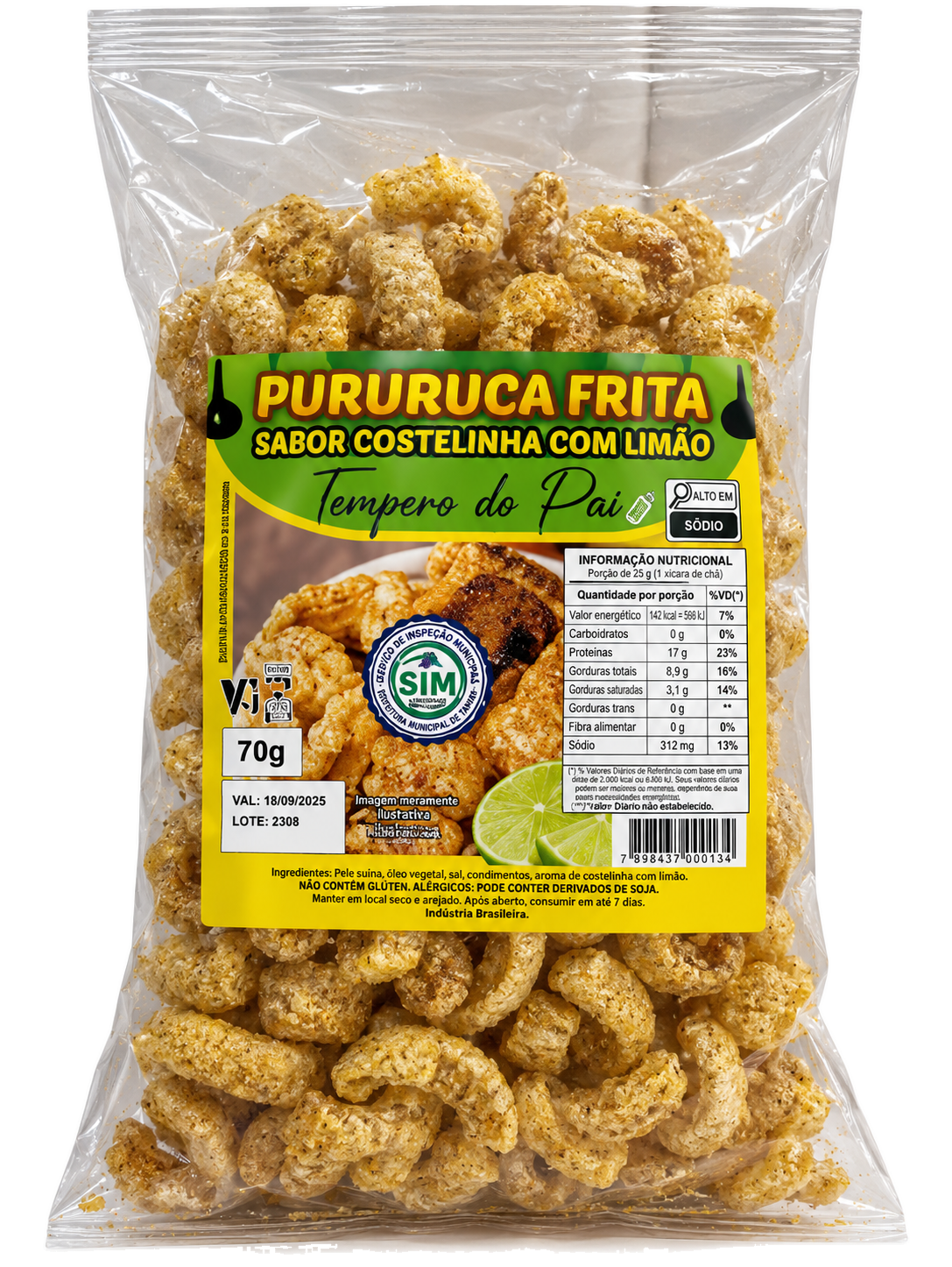 Pururuca Costelinha c/limão 70g