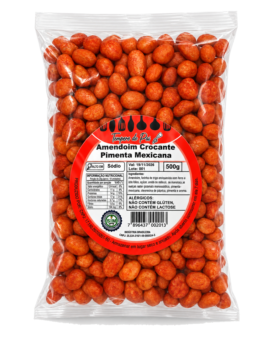 AMENDOIM DE PIMENTA MEXICANA 500G